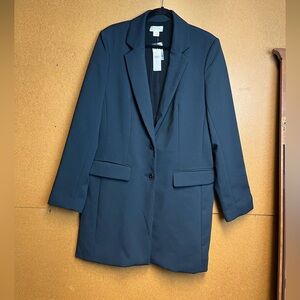 Maeve by Anthropologie Navy enlongated blazer NWT professional corporate SZ 14